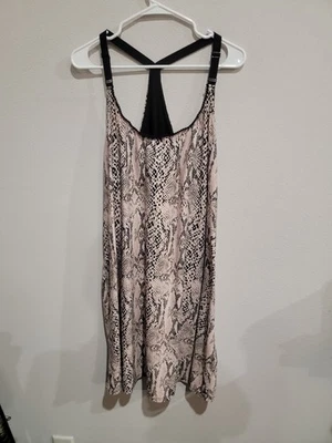 Secret Treasures Racerback nightgown chemise Pink & Black Print Sz 3x 22W-24W  - Image 1 of 4