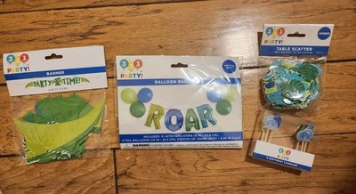 Dinosaur Themed ROAR Birthday Party Supplies Banner, Candles +More FREE SHIPPING - Image 1 of 4
