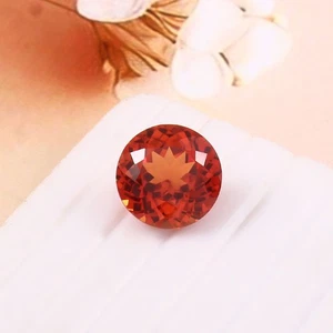 AAA Natural Flawless Ceylon Orange Sapphire Loose Gemstone Round Cut 6.00 Ct - Picture 1 of 5