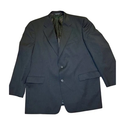 Casaco esportivo Burberrys London masculino blazer de lã 44R listra preta  - Imagem 1 de 4