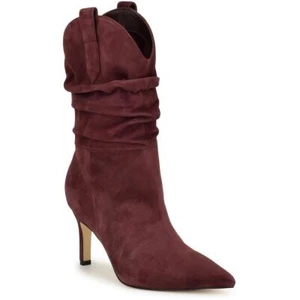 Nine West Womens Gonda Red Heels Mid-Calf Boots Shoes 6 Medium (B,M) BHFO 5853 - Picture 1 of 3