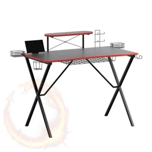 Artiss Gaming Desk Computer Desks Table Storage Shelves Study Home Ofiice 105CM - Picture 1 of 8