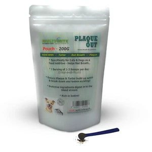 PLAQUE OUT Dogs and Cats 200G Pouch Plaque Off Dogs Bad Breath Tartar Removal