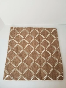 (2) Sunday Praise Linen Decorative Throw Pillow Cover Brown Geometric Shapes - Picture 1 of 6