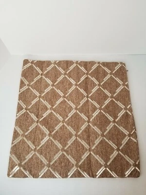 (2) Funda de almohada decorativa de lino Sunday Praise marrón formas geométricas Foto 1 de 4