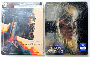 The Terminator 4K / Chaos Walking 4K+Digital+Slip Cover 2x SCI-FI STEELBOOK - Picture 1 of 8