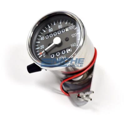 Mini Universal Motorcycle Mechanical 140 MPH Trip Speedo Speedometer Gauge 1:1 - Image 1 of 3