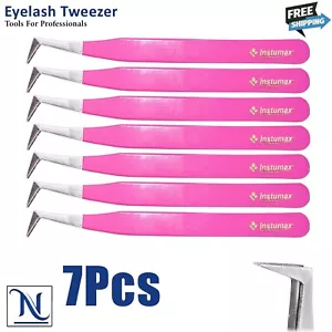 7Pcs L-Type Tweezers for Eyelash Extension Artists Tweezers for Lash Application - Picture 1 of 1