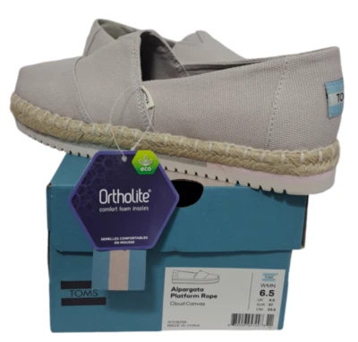 Alpargata Toms para mujer de lona de arena plataforma verano vacaciones complejo viaje 6,5 Foto 1 de 4