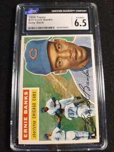 1956 Topps Ernie Banks Gray Back #15 CGC EX/NM+ 6.5 - Bild 1 von 2