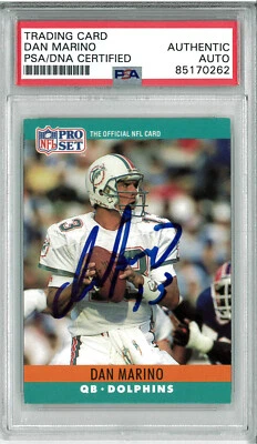 Dan Marino Signed Autograph Slabbed 1990 Pro Set Card PSA DNA Miami Dolphins - Image 1 of 2