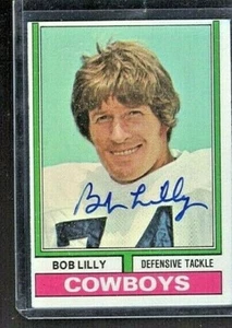 *BOB LILLY*  1974 Topps Hand-Signed Auto  DALLAS COWBOYS - Picture 1 of 1