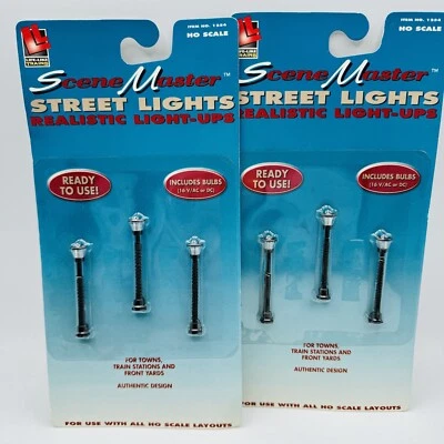 Lote 2 farolas Scene Master escala 6 HO 1254 para estaciones de tren de ciudades nuevo de stock Foto 1 de 3
