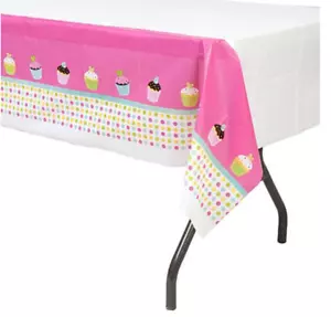 Sweet Treats Tablecloth Plastic Table Cover Birthdays Garden Tea Parties Picnics - Picture 1 of 3