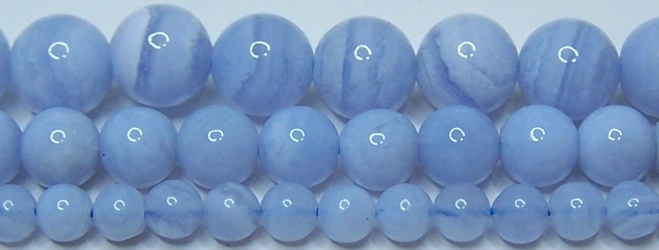 Cuentas de ágata de encaje azul 2 mm-3 mm-4 mm-6 mm-8 mm-10 mm piedra real 15,5" hilo Foto 1 de 1