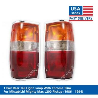 Lámpara de luz trasera cromada para Mitsubishi L200 Mighty Max 1986-1994 Foto 1 de 4