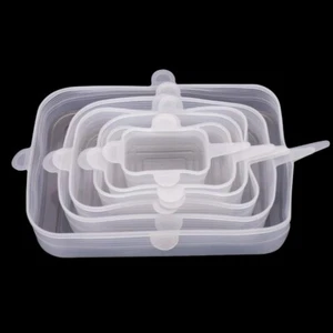 Universal Food Storage Cap Bowl Silicone Cover 6 pcs Set Stretch For Kitchen Lid - Picture 1 of 8