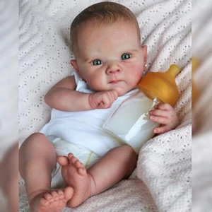 19" Bettie Unpainted Reborn Baby Doll Kit Cloth Body Eyes Newborn DIY Blank Mold - Picture 1 of 12