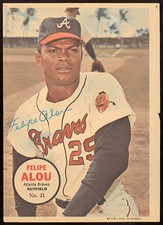 1967 TOPPS OPC O PEE CHEE CANADA PIN-UPS MINI POSTER 21 FELIPE ALOU VG-EX BRAVES