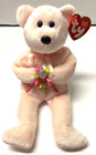 TY Beanie Babies Baby DEAR Pink Bear with Flowers Plush