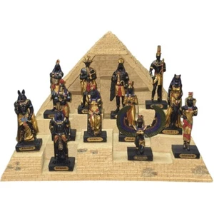 12 mehrfarbige ägyptische Götter Miniaturen mit Display Pyramide - Picture 1 of 10