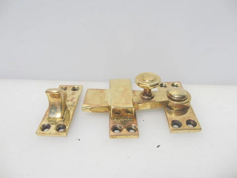 Antique Bronze Door Latch Lock Catch Old Barn Gate WC Keep Victorian Brass 4.5"W Cover