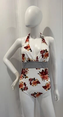 Cupshe One Piece Swimsuit Womens Size Medium White with Multi Color Florals - Image 1 of 4