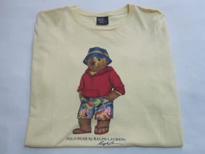 Vintage 2000s Polo Ralph Lauren Bucket Hat Bear T-Shirt (Yellow | Medium) - Picture 1 of 19