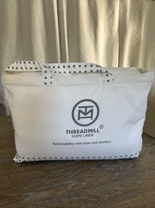 Threadmill Home Linens White King Size Blanket Herringbone Luxury Cotton New* - Picture 1 of 8