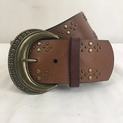 Coldwater Creek Spirit Tunisian Wide Leather Leather 34" Bohemian Studded - Image 1 of 4