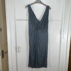 Reiss Dress Plunge V Neck Grey/Blue Size Small BNWT RRP £225