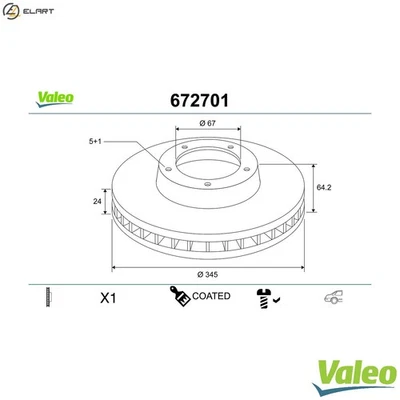 2x BRAKE DISC 672701 FOR TOYOTA BMW iX/I20 3/5/G0/F90/G1/Gran/Turismo/G2/G01/8 - Image 1 of 4