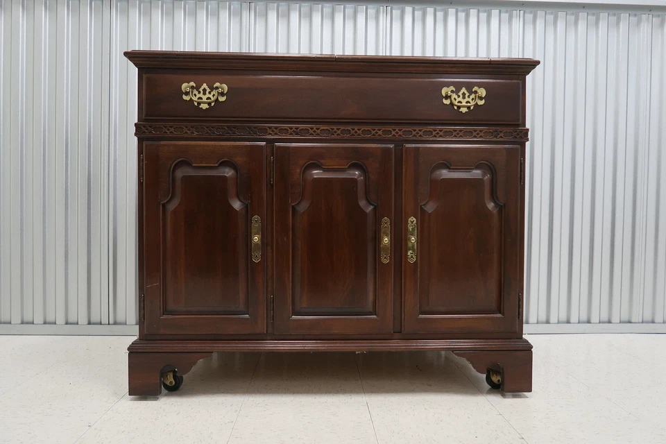 Servidor gabinete cerezo vintage corte georgiano Ethan Allen # 11-6237 Foto 1 de 4