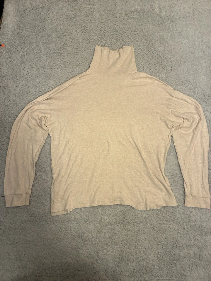John Ashford Shirt Mens Size Large Beige Long Sleeve Shirt Soft Mock Turtle Neck - Image 1 of 4