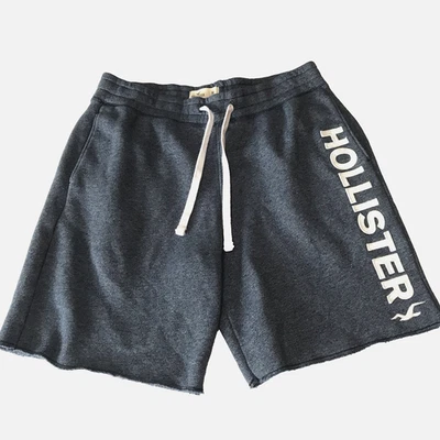 Hollister 短裤男式中号抓绒活动标志舒适运动衫街头服饰 Y2K — 第 1/4 张图片
