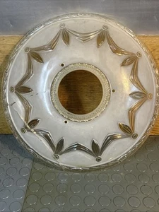 17” Antique Art Deco Glass Shade Ceiling Fixture As-Is Rare - Picture 1 of 11