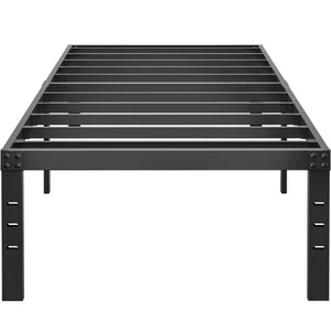 16Inch Twin Size Bed Frame No Box Spring Needed Heavy Duty Black Metal Platfor - Picture 1 of 8