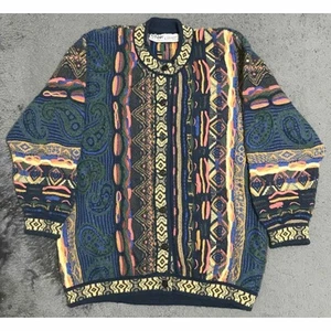 [COOGI] Vintage 3D Knit [1990s-] Super Rare multicolor SIZE M  cashmere JP - Picture 1 of 24