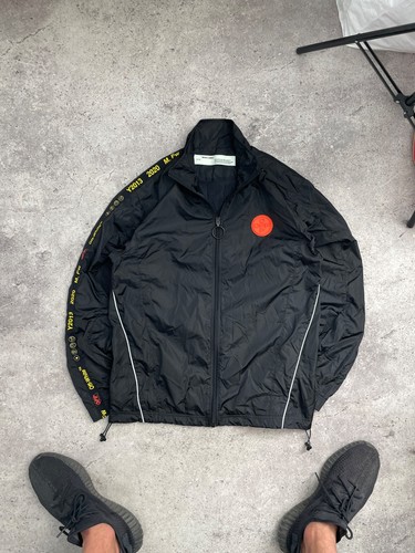 OFF WHITE Giacca a vento in nylon bianco sporco