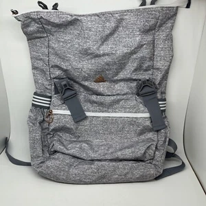 Adidas Womens Yola Training Backpack Gray Zip Up Bag Hiking Large Pocket - Picture 1 of 18