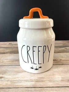Rae Dunn Halloween Creepy With Spiders Baby Canister New - Imagen 1 de 4