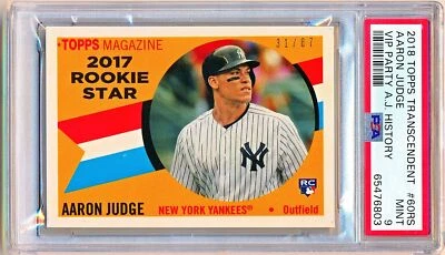 2018 Topps Transcendent Aaron Judge VIP Party History Rc #AJ-60RS (31/87) PSA 9 - Image 1 of 2