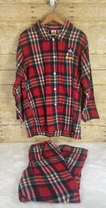 The Disney Store Adult 2 Piece Flannel Christmas Mickey Pajamas Size S/M - Picture 1 of 14