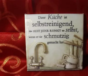 Dekofliese Wandbild Fliesenbild Bildfliese Küche Spruch (024DP) Handarbeit - Bild 1 von 1