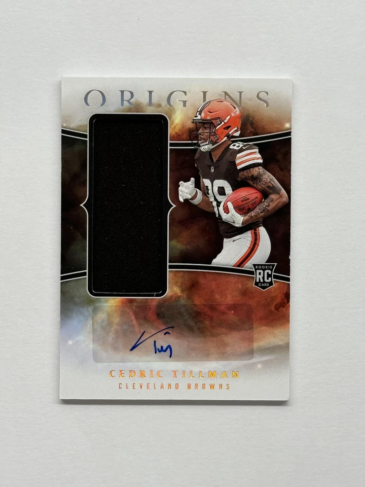 2023 Panini Origins Cedric Tillman Rookie Jumbo Jersey Autographs RC Browns - Image 1 of 2