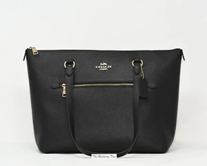 BOLSO COACH GALLERY Cuero Cruzado Negro Herrajes Dorados F79608 Nuevo con Etiquetas $350 - Imagen 1 de 11