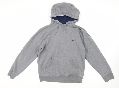 VETEMENTS Abbigliamento Crew Donna Grigio Cotone Pullover Felpa con Cappuccio Taglia M Pullover Tasche Logo