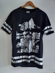 Weekday T-Shirt Loose Fit Oversize Big Highschool Schwarz Silber S M 36 34 Sport - Bild 1 von 5