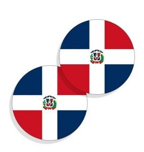 Dominican Republic Flag Stickers Dominican Republic Flag Decals Round Flag 4pack
