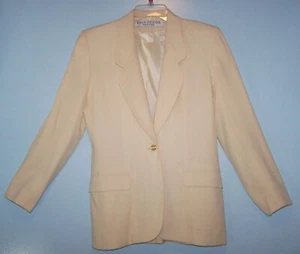 Chaqueta Blazer Evan-Picone Marca de Marfil Mujer Carrera Marfil Talla 2 Botón Forrado - Imagen 1 de 10